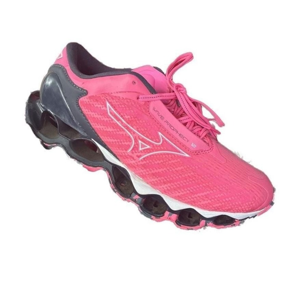 Mizuno Wave Prophecy 12 Womens Size 9 Pink Black Running Shoes J1GD2300-74 - Picture 3 of 11